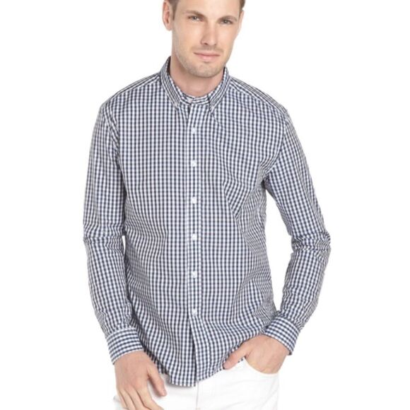 HYDEN YOO NY Blue White Gingham Button Down Shirt - Picture 1 of 8